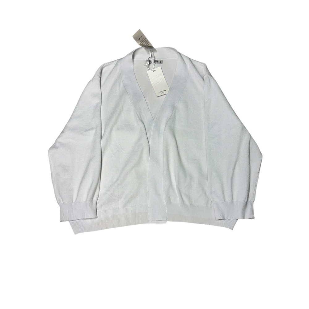 NWT GRACE KARIN Women's White Knit Cardigan 3XL V Neck Lightweight Layering